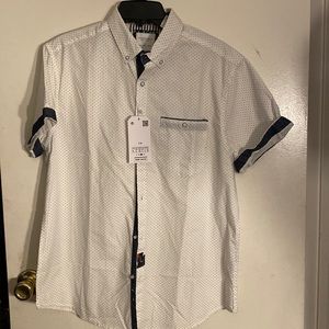 Boys White button collar shirt